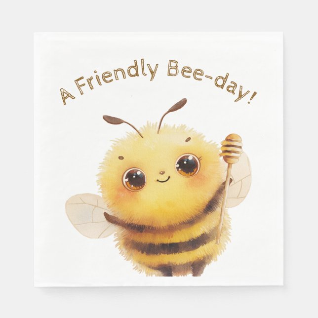 Friendly Bee Lunch Napkins (Front)