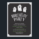 Friendly Birthday Ghost Party Invitation<br><div class="desc">Spooky birthday party invitation featuring 3 friendly white ghosts. You could also use this invitation for a costume party and scary themed parties.

The invitation reads: Birthday Party

Please contact me at claudia@claudiaowen.com if you would like to customise this invitation. Please visit my Zazzle shop http://www.zazzle.com/claudiaowenshop
Design by claudiaowen.com</div>