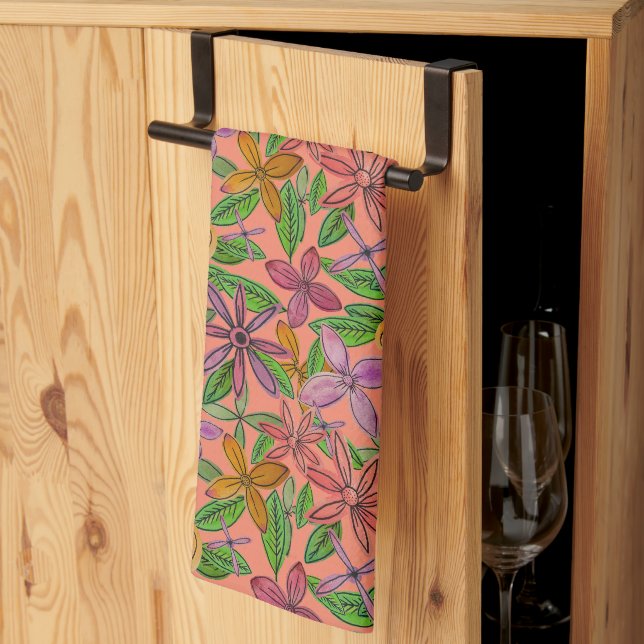 Friendly Blooms  Tea Towel (Thirds Fold)