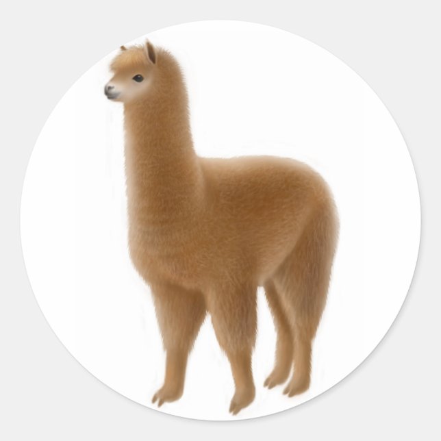 Friendly Brown Alpaca Sticker (Front)