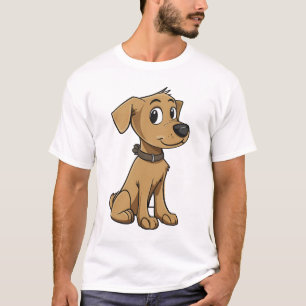 Friendly Brown Cartoon Dog T-Shirt