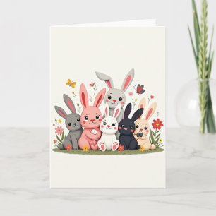Friendly Bunnies Spring Meadow Card