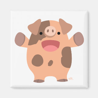 Friendly Cartoon Pig magnet