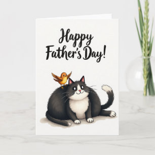 Friendly Cat Fathers Day Card