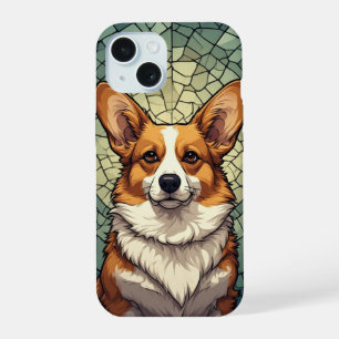 Friendly Corgi Dog Portrait iPhone 15 Case