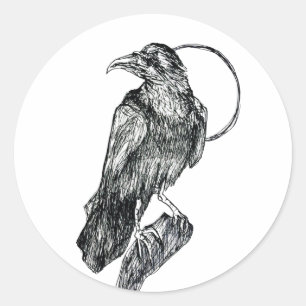 Friendly Crow Classic Round Sticker