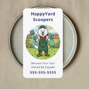 Friendly Dog Poop Scooper Pet Waste Removal Business Card