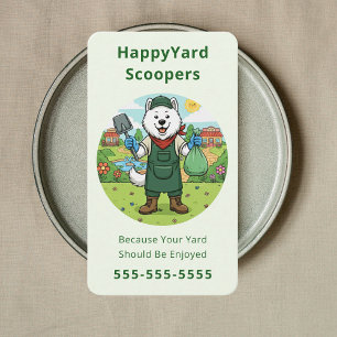 Friendly Dog Poop Scooper Pet Waste Removal Green Business Card