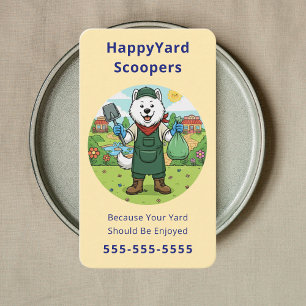 Friendly Dog Poop Scooper Yard Pet Waste Removal Business Card