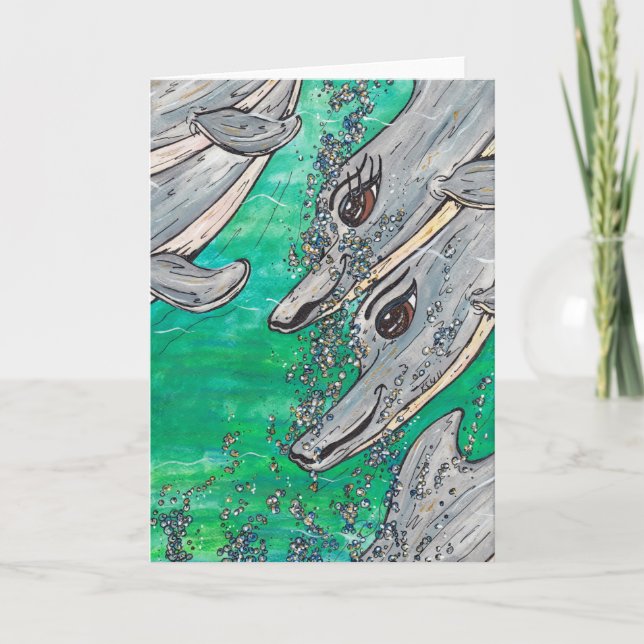 Friendly Dolphin Pod Card (Front)