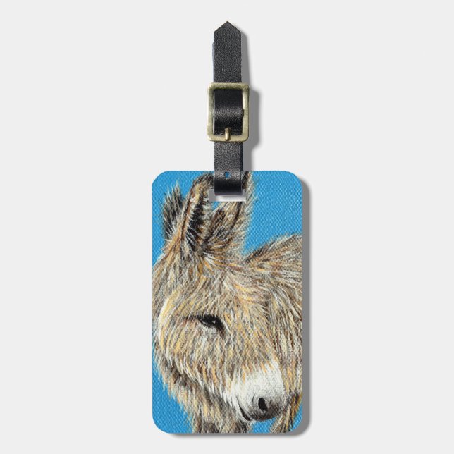 Friendly Donkey Painting Luggage Tag (Front Vertical)