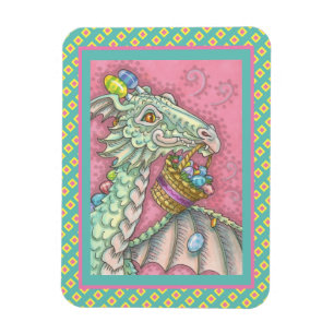 FRIENDLY EASTER EGG DRAGON, SPRING FANTASY MAGNET