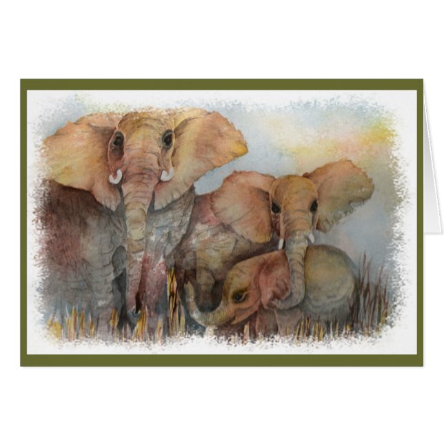 FRIENDLY ELEPHANT FAMILY (Front Horizontal)