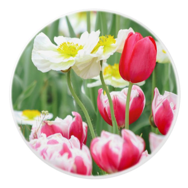 Friendly Flowers Ceramic Knob (Front)