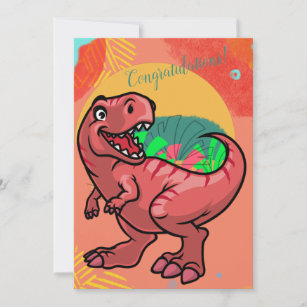 Friendly Forest Dinosaur   Thank You Card