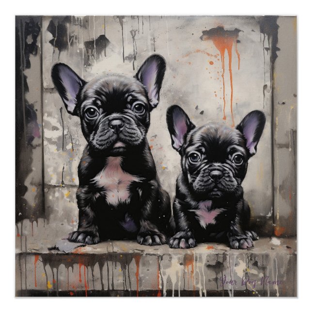 Friendly French Bulldog Puppy Dogs  003 - Raimon P Poster (Front)