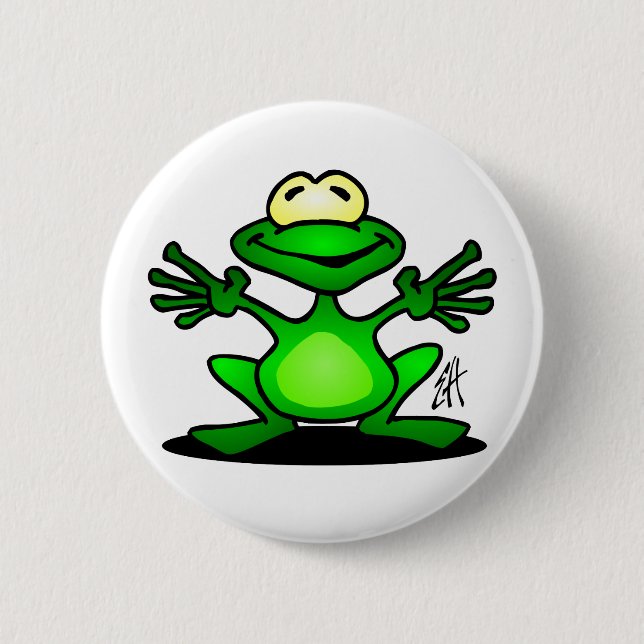Friendly Frog 6 Cm Round Badge (Front)