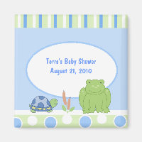 Friendly Frog & Turtle Baby Shower Favour Magnet