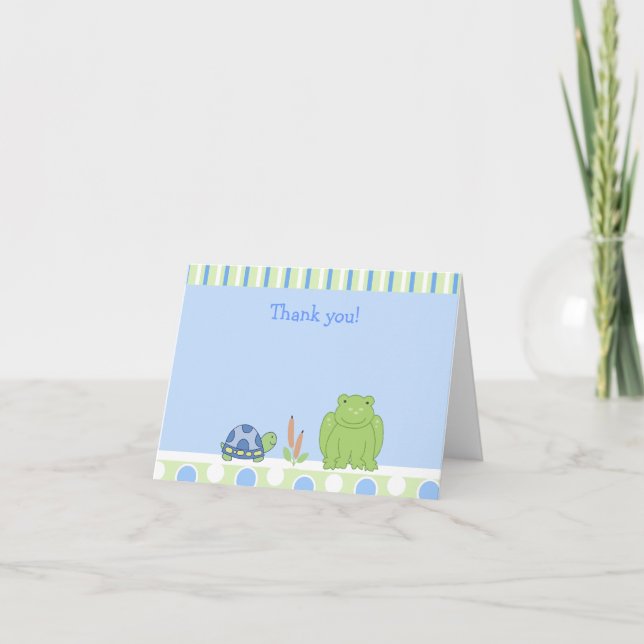 Friendly Frog & Turtle Folded Thank you note (Front)