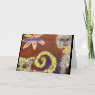 Friendly Furry Cats blank greeting card