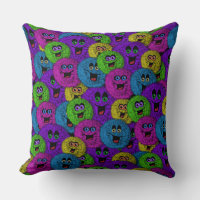 Friendly Fuzzles Cute Creatures Throw Pillow 2
