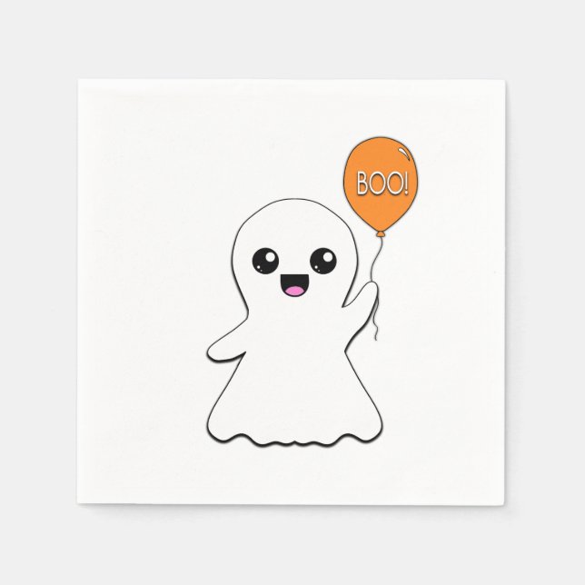 Friendly Ghost Greetings Napkin (Front)