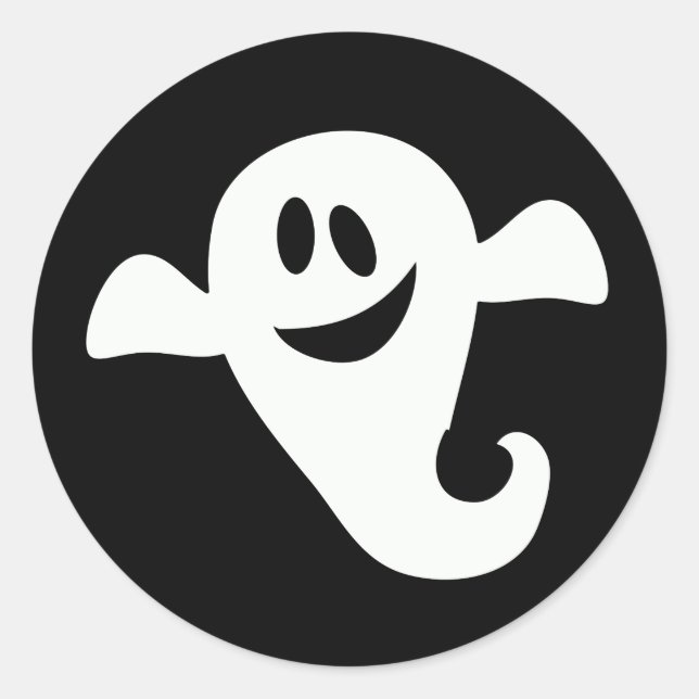 Friendly Ghost Halloween Classic Round Sticker (Front)