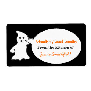 Friendly Ghost Halloween Kitchen Labels