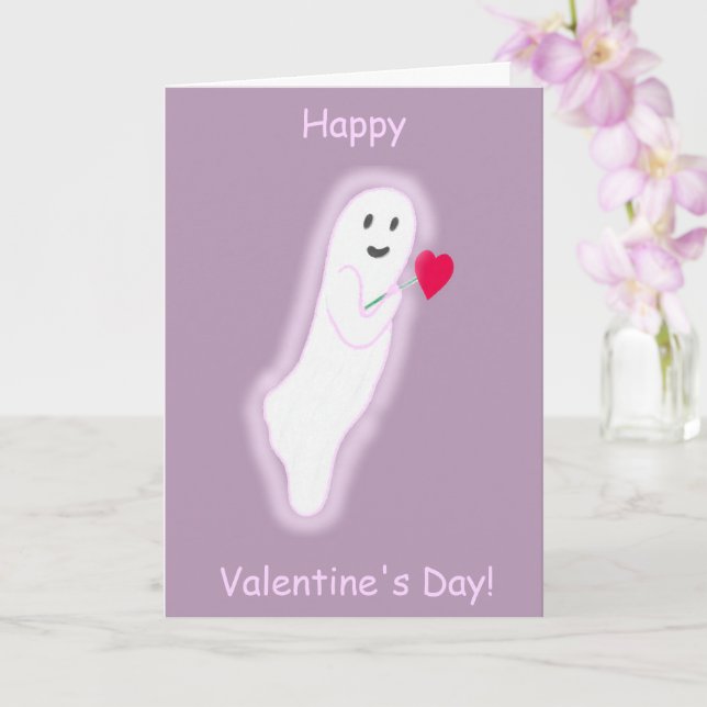 Friendly Ghost Happy Valentine's Day Cards (Orchid)