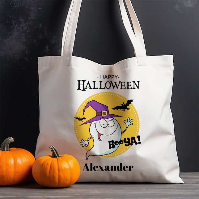 Friendly Ghost Personalised Halloween Tote Bag (Creator Uploaded)