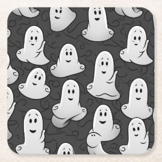 Friendly Ghost Square Paper Coaster