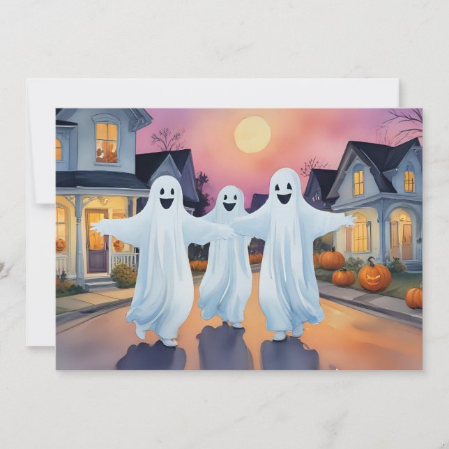 Friendly ghosts holiday card (Front)