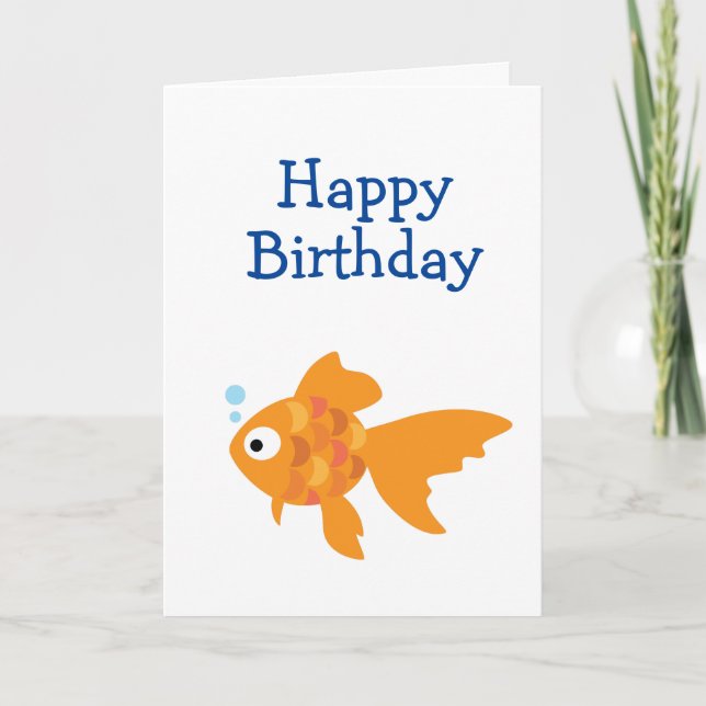 Friendly Gold Fish Illustration Card (Front)