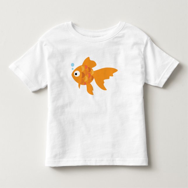 Friendly Gold Fish Illustration Toddler T-Shirt (Front)