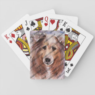 FRIENDLY GOLDEN COLLIE PLAYING CARDS