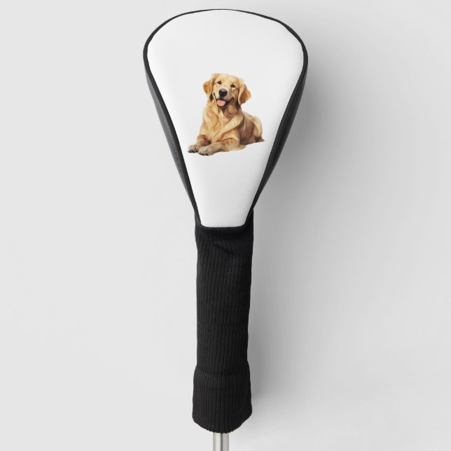 Friendly Golden Retriever Smile - Loyal Dog Portra Golf Head Cover (Front)