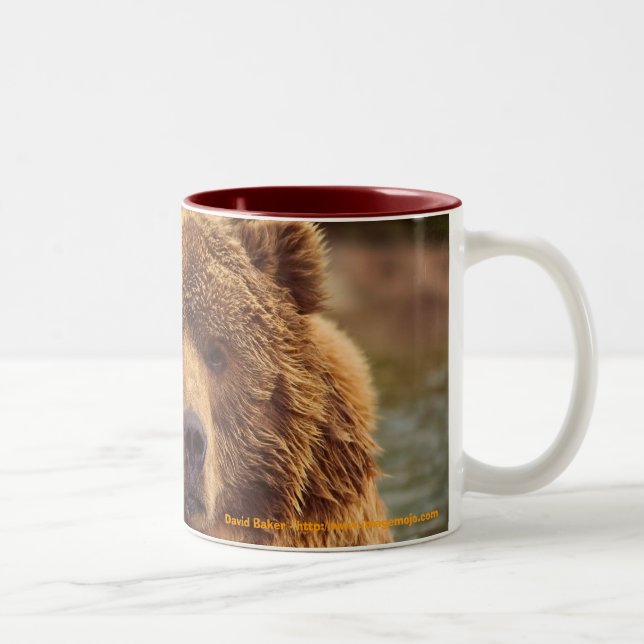 Friendly Grizzly Bear Two-Tone Coffee Mug (Right)