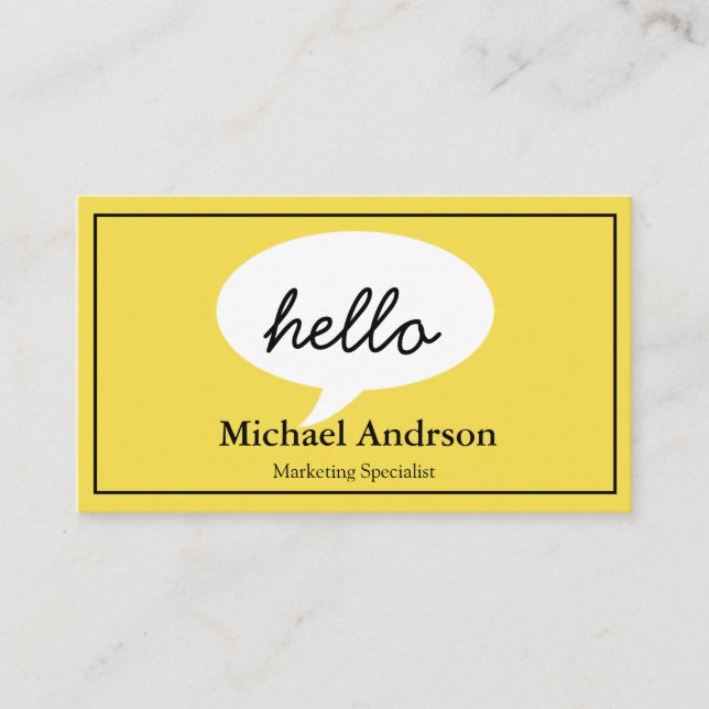 Friendly Hello Business Card (Front)