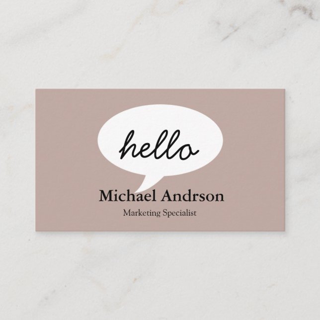 Friendly Hello Business Card (Front)