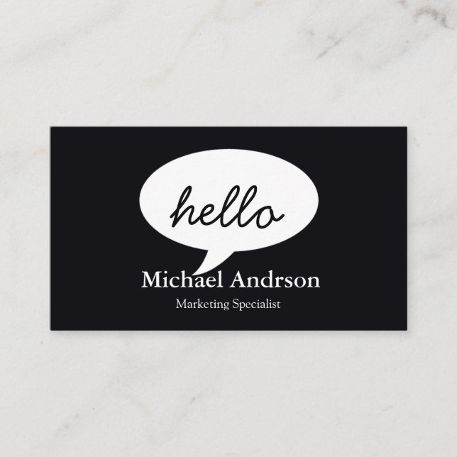 Friendly Hello Business Card (Front)