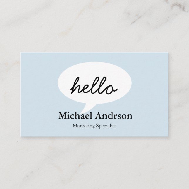 Friendly Hello Business Card (Front)