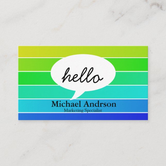 Friendly Hello Business Card (Front)