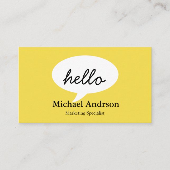 Friendly Hello Business Card (Front)