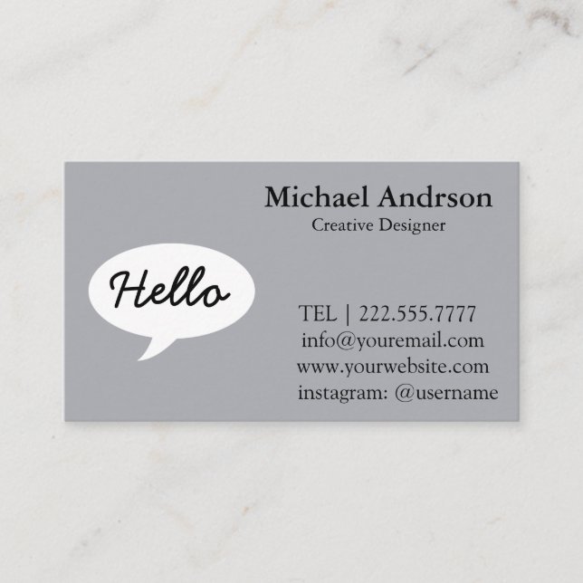 Friendly Hello Business Card (Front)