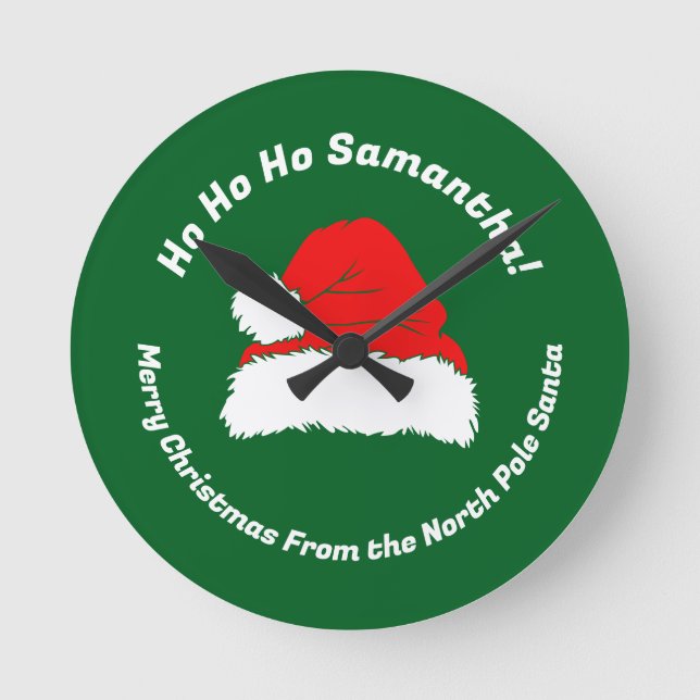 Friendly Ho ho ho Xmas Merry Christmas Gifts Round Clock (Front)