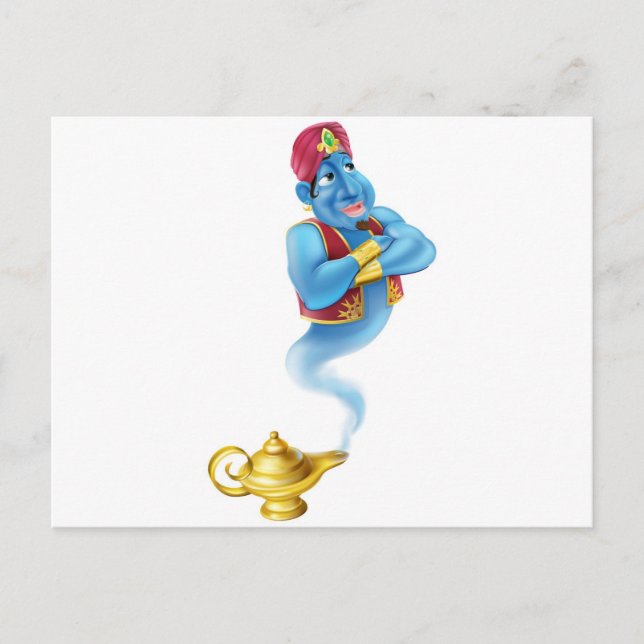 Friendly Jinn or genie and magic oil lamp Postcard (Front)