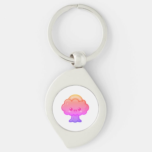 Friendly Kawaii Tree Key Ring (Front)
