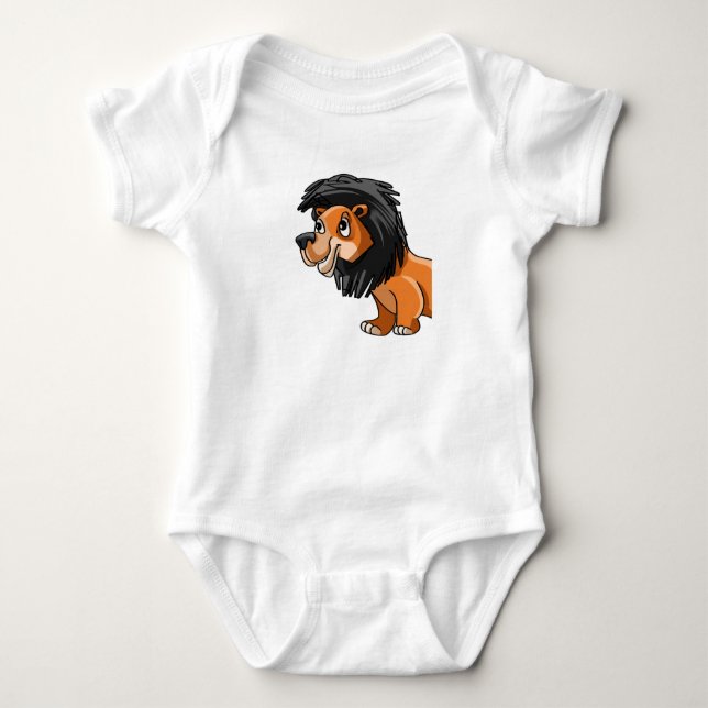 Friendly lion babysuit baby bodysuit (Front)