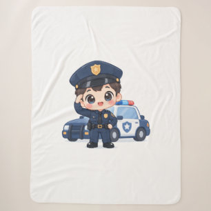 Friendly Little Officer Sherpa Blanket