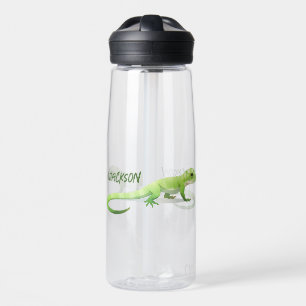 Friendly Lizard With Your Name Water Bottle